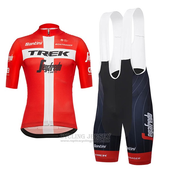 2018 Cycling Jersey Trek Segafredo Champion Denmark Short Sleeve and Bib Short